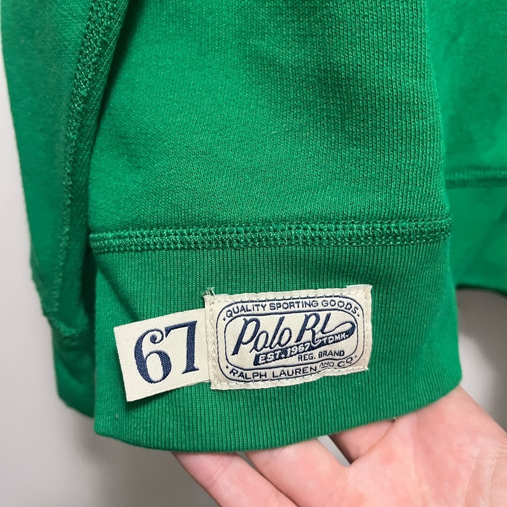 NWT Polo Ralph Lauren Fleece Crewneck Sweatshirt Kelly Green Kids Size 10-12 - Picture 3 of 10